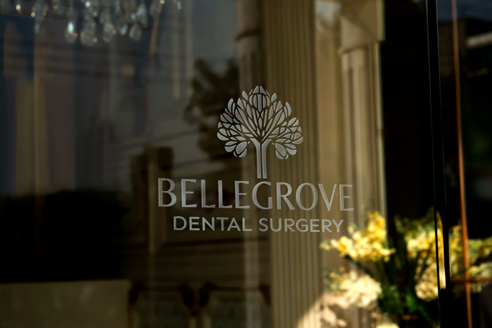 bellegrove dental surgery - dental branding mock-up of the logo